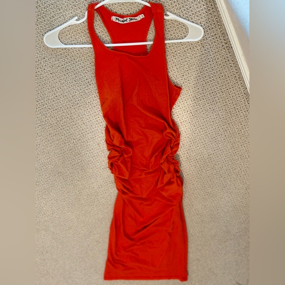 Michael Stars cinched side form fitting below the knee above the ankle dress - Picture 2 of 11